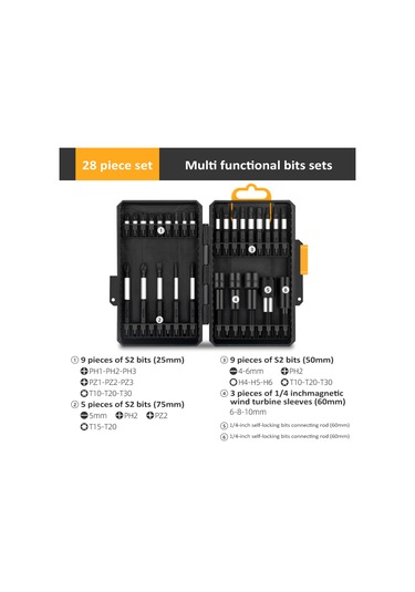 Ximistore9 28 Parçalı S2 Çelik Tornavida Uç Seti - Çok Amaçlı Ve Dayanıklı