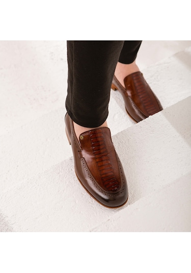 Tamer Tanca Erkek Hakiki Deri Taba Makosen Ayakkabı 477 48297 Erk Ayk Y22 Taba Bufalo/taba Deve Taba