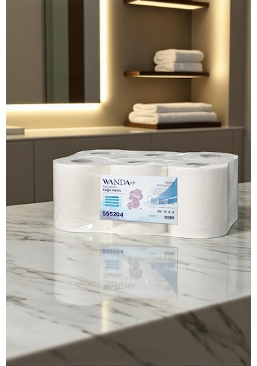 Wanda Soft İçten Çekmeli Kağıt Havlu 4 Kg 2 Katlı 6 Lı Ekonomik Paket 62m Rulo