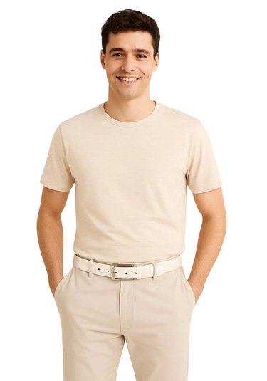 Erkek Kemer Dayanıklı Beyaz Kemer Deri