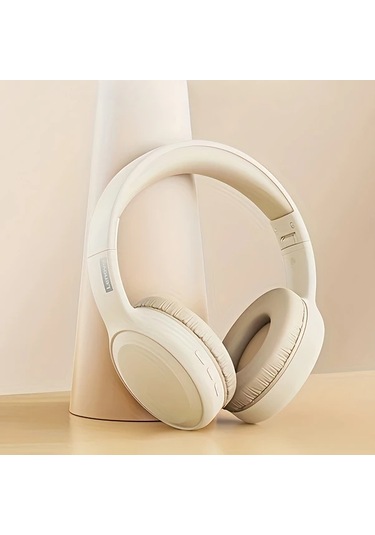 Willowhaven Lenovo Th30 Aerobeat Kablosuz Bluetooth Kulaklık Stüdyo Kalitesi Pil Beige White