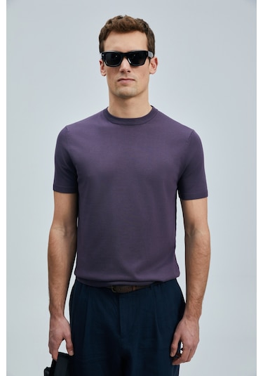 Lufian Tıno Erkek Modal Karışımlı Kazak Mürdüm Mürdüm 111090110100880 Mürdüm