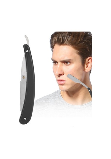 Erkekler İçin Retro Manuel Tıraş Bıçağı Standı, Klasik Berber Tıraş Bıçağı Tutucu, Katlanabilir Saç Ve Sakal Tıraş Bıçağı Tutucu, Siyah Tıraş Bıçağı Tutucu