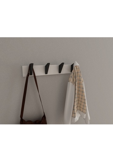 Hepsi3boyutlu Modern Duvar & Kapı Kanca Askılık - 4 Adet Siyah Kanca Askılık - Model No : 5 Siyah