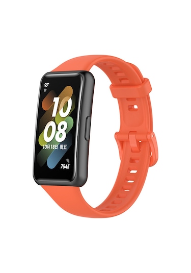 Huawei Band 7 Uyumlu Silikon Kordon Kayış Turuncu