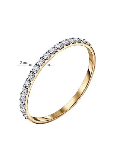 Veronika 925 Ayar Gümüş Alyans - Altın Kızarmış Şeritli 79989615 Altın