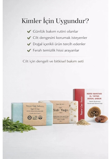 Botanik Özlü 3 Lü Doğal Sabun Seti Özel Bitkisel Seri Yosun