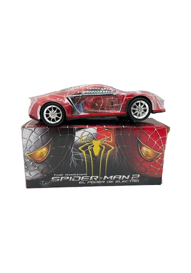 Spiderman Işıklı Sesli Çarp Dön Oyuncak Araba 25 Cm