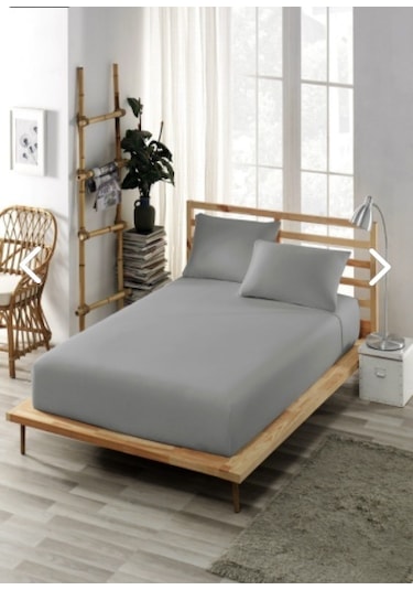 Ecosse Fitted Lastikli Çarşaf Seti %100 Pamuklu Gri