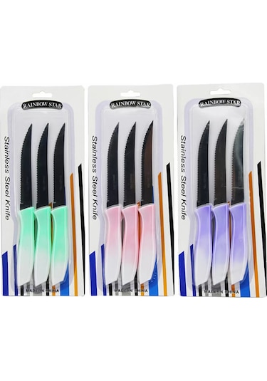 3'lü Tırtıklı Meyve Bıçağı 1 Adet -clkn-1869 Diğer