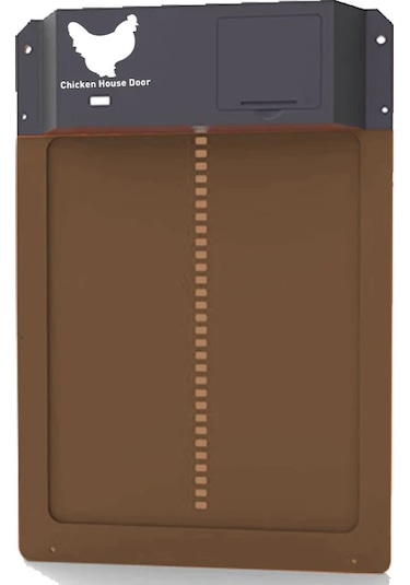 Otomatik Tavuk Kümesi Kapı Açacağı Akülü Işık Algılama Kontrolü Su Geçirmez Pet Brown