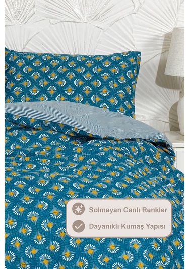 Elart Castor Nevresim Takımı Tek Kişilik 160x220 Cm Yeşil Yeşil