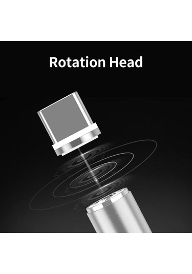 Xindoker 2m Uzunluklu 2.4a Hızlı Şarj Micro Usb Manyetik Kablosu - Toz Tıkanıklığı Önleyici - Gümüş Renk