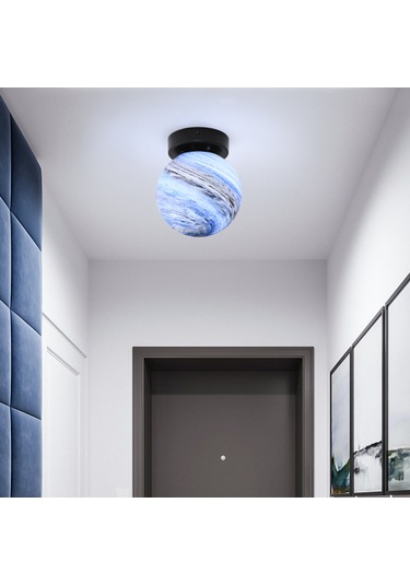 Springsun Modern Duvar Aplik Led Aydınlatma - 3 Renk Seçenekli Yatak Odası Ve Salon İçin Bakır & Mavi Bakır - Mavi