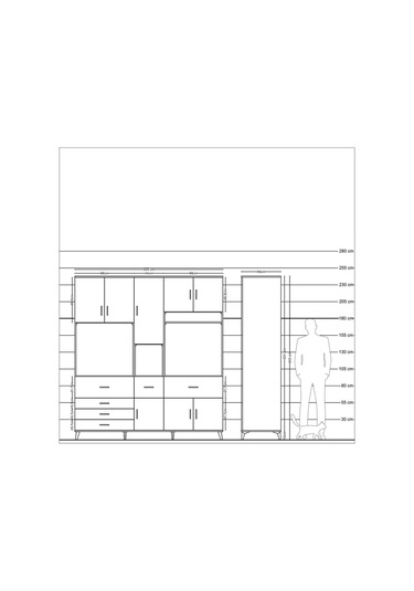Kronos Dolap 10 Raflı 6 Çekmeceli 8 Kapaklı 220x59x243 Aytaşı-aytaşı/aytaşı Aytası/aytası