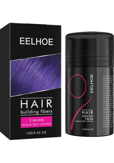 Eelhoe Saç Kalınlaştırıcı Elyaf Tozu 12g Saç Yapı Lifleri Doğal Siyah