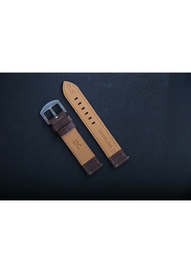 Hakiki Deri 20mm Akıllı Pimli Saat Kordonu Kahverengi