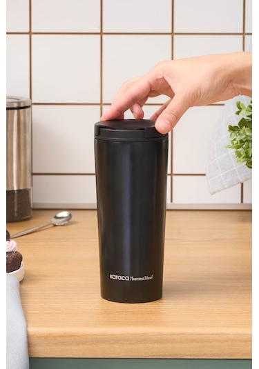 Karaca Sheeny Çelik Sızdırmaz Termos 450 Ml Siyah Siyah