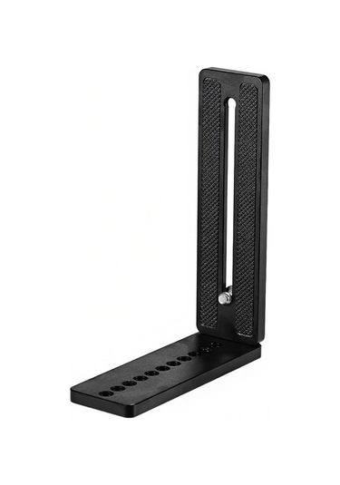 Fosenze Küçük Boy Siyah Alüminyum L Tipi Dikey Çekim Plakası - Evrensel Uyumlu, Mini Altıgen Anahtar Dahil Siyah