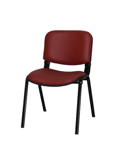 Ofiscombin Ofis Büro Bekleme Misafir Çalışma Konferans Koltuğu Form Sandalye Bordo Deri 00047499864