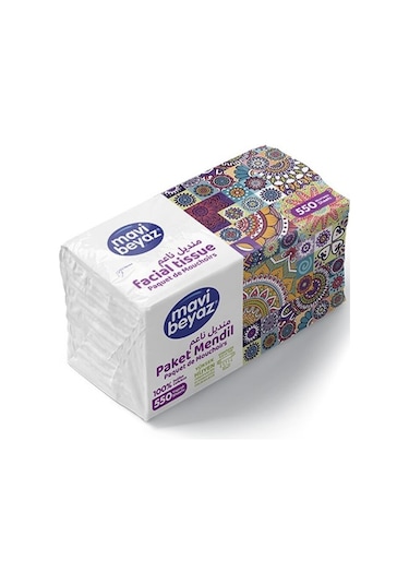 Mavi Beyaz Pratik Paket Çek Kullan Mendil - Peçete 6x550 Yaprak