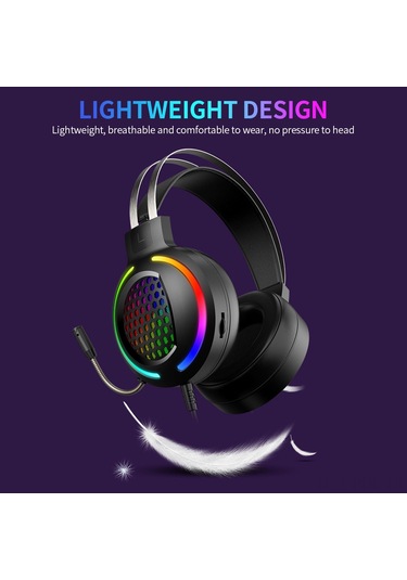 Padalink Rgb Işıklı 7.1 Usb Kablolu Oyun Kulaklığı - 50mm Hoparlör, Omnidireksiyonel Mikrofon, Müzik Ve Oyun İçin D立体 Ses, Mavi