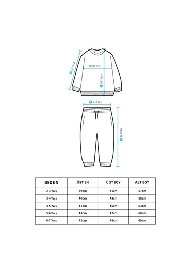 Çocuk Slogan Desenli Pamuklu Sweatshirt Eşofman Tayt Alt-üst Takım Kırmızı