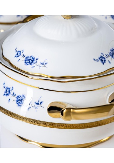 Maxx Doria Majestic Azure 12 Kişilik 77 Parça Yemek Takımı Pa2097 Beyaz - Altın