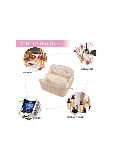 Büyük Kapasiteli Seyahat Kozmetik Çantası Su Geçirmez Taşınabilir, A Siyah - Siyah