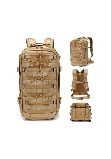 Dashanshop 35l Büyük Kapasiteli Khaki Kamuflaj Sırt Çantası Erkekler İçin Kampçılık Outdoor Altın