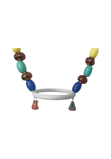 Markapet Renkli Boncuklu Oval Halkalı Papağan Salıncağı 15 Cm-23 Cm