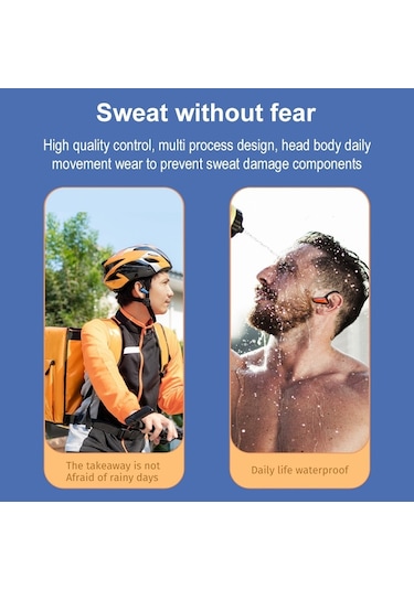 M-d8 Ipx5 Su Geçirmez Kemik Geçişi Bluetooth Asılı Kulak Kablosuz Kulaklık Mavi