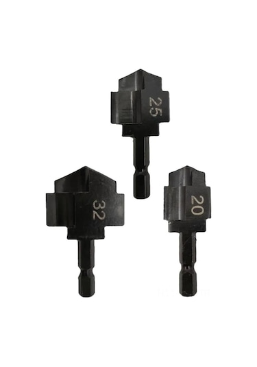 Tenfowee 3'lü Ppr Su Borusu Delme Aleti Seti - 20/25/32 Mm Çelik Basamaklı Matkap Uçları, Isı Su Boruları İçin