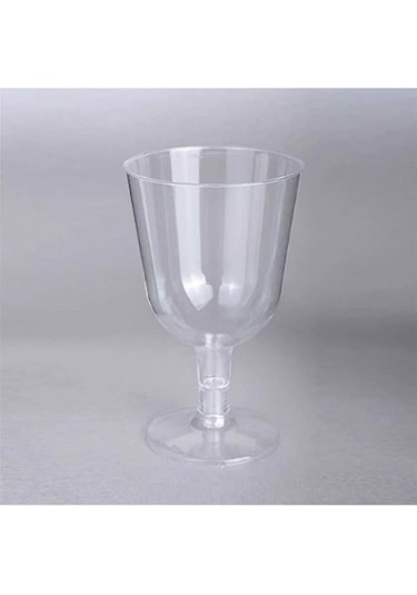Şeffaf Plastik 12'li Şarap Kadehi 150 Ml Şeffaf