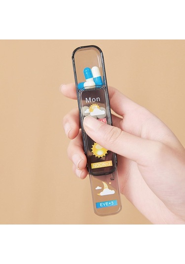 21 Izgara 7 Günlük Hap Düzenleyici Kayar Kapak Tasarımı Mühürlü Günlük Hap Kutusu Büyük Kapasiteli Hafta İşareti İlaç Saklama Kutusu Balık Yağı Beyaz,