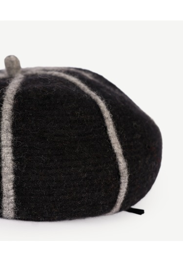 Yargıcı Yün Karışımlı Vintage Şapka 25kksp6022x 001 Siyah