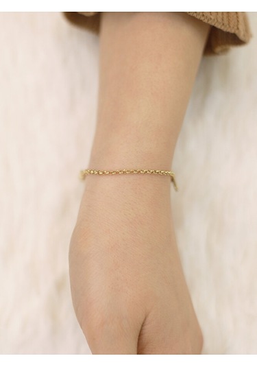 14 Ayar Altın Taşlı Kalp Yoncalı Bileklik Altın