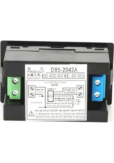 Besthome1 Çift Gösterge Lcd Ac Voltmetre Ampermetre D85-2042a Kırmızı