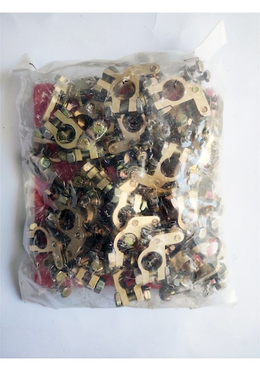 Akü Kesme Gerçek Kutup Başı (+)(-) 100 Lü Poşet Pirinç