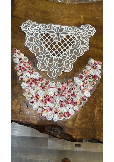 2 Li Yaka Aplike Set Dikiş Giyim Aplike 29x22-33x15 Cm