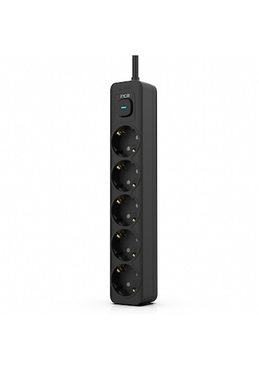 Inca Ipw-44sy 5 Port Akım Korumalı Led Tuşlu Priz 1.5m Siyah