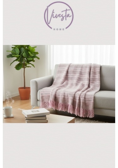 Yumuşacık Scotch Battaniye 150 200 Cm Sıcak, Şık Ve Konforlu Tasarım Pembe