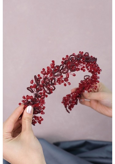 FdayAksesuar Gelinlere Özel Kristal Ve Kum Boncuklu Gelin Saç Ve Türban Aksesuarı FRDY31667