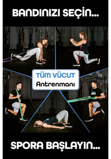 25 + 35 + 45 Kg 3'lü Set Barfiks Lastiği Gym Resistance Band Antrenman Kas Geliştirme Bandı