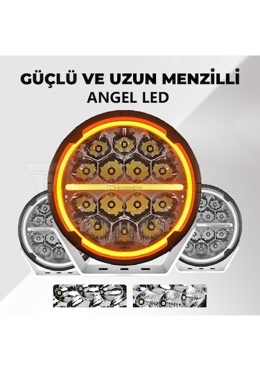 Ranger 6.5'' Angellı 60w 14 Led Turuncu Beyaz Drl Mercek Far