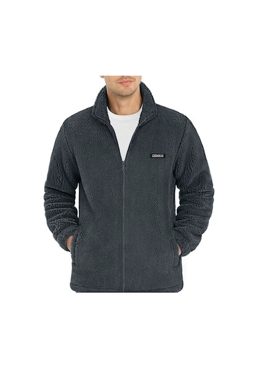 Oversize Peluş Sweatshirt Erkek Polar Sweatshirt Erkek Sweatshirt Oversıze-peluss füme