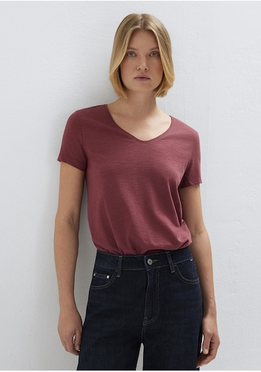 Mavi - V Yaka Bordo Basic Tişört 1614176-70412