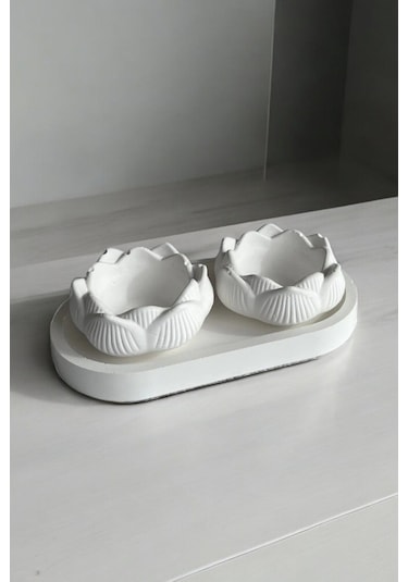 2'li Lotus Çiçeği Dekoratif Tabak & Kase + Oval Tabak