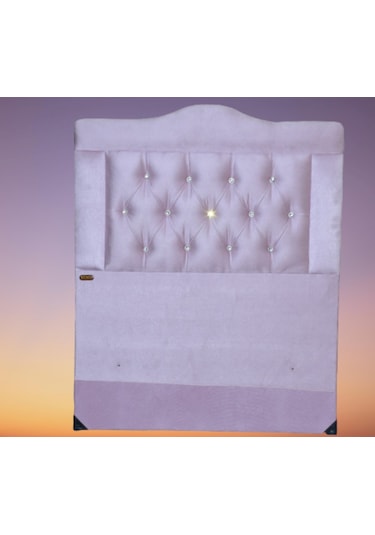 Bengimobilya Baza Başlık 90*190 Cm Tay Tüy Pembe Silinir Kumaş Kapitone Model