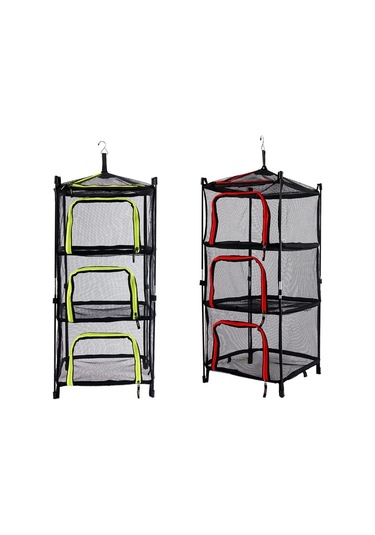 Sones Açık Katlanır Kurutma Ağı Dört Katmanlı Depolama Sepeti Depolama Sepeti Kamp Kurutma Balık Kurutma Ağı Raf Asılı Sepet Yeşil